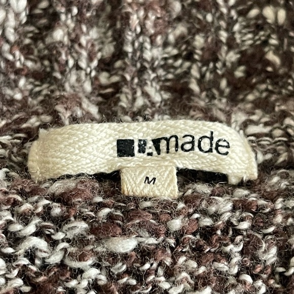 LA made Wool Blend Women’s Brown and White Button Up Cardigan Size Medium - Picture 5 of 8